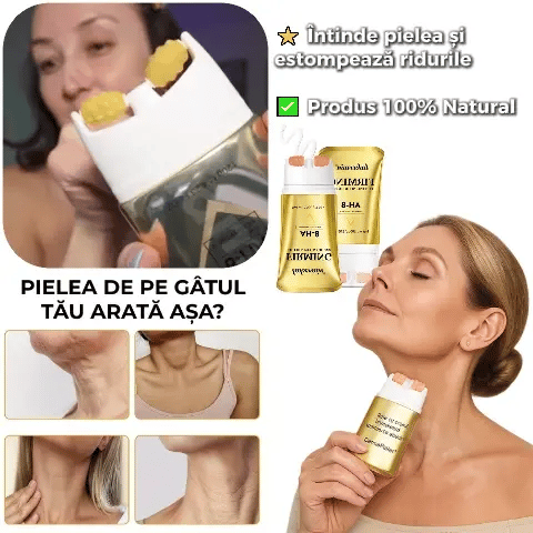 Rola cu cremă hidratantă pentru tonifierea gâtului - DermaRoller™