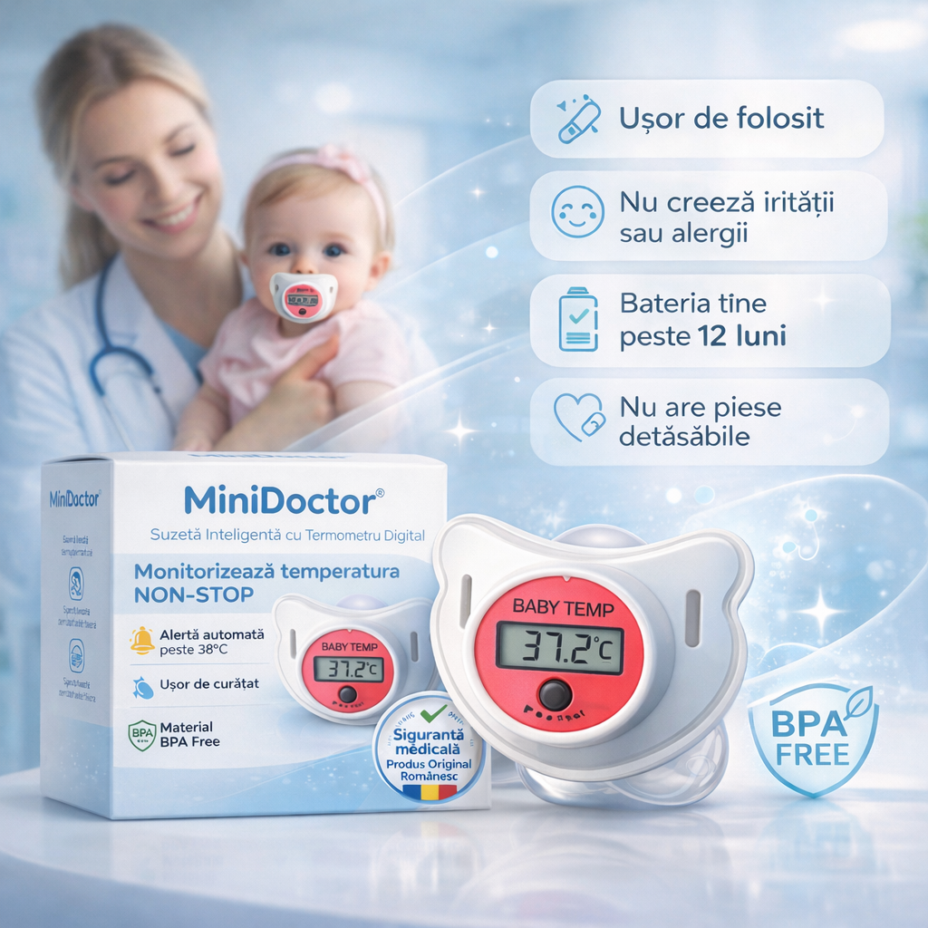 MiniDoctor™ - Suzeta Inteligentă de Monitorizare | 1+1 GRATUIT