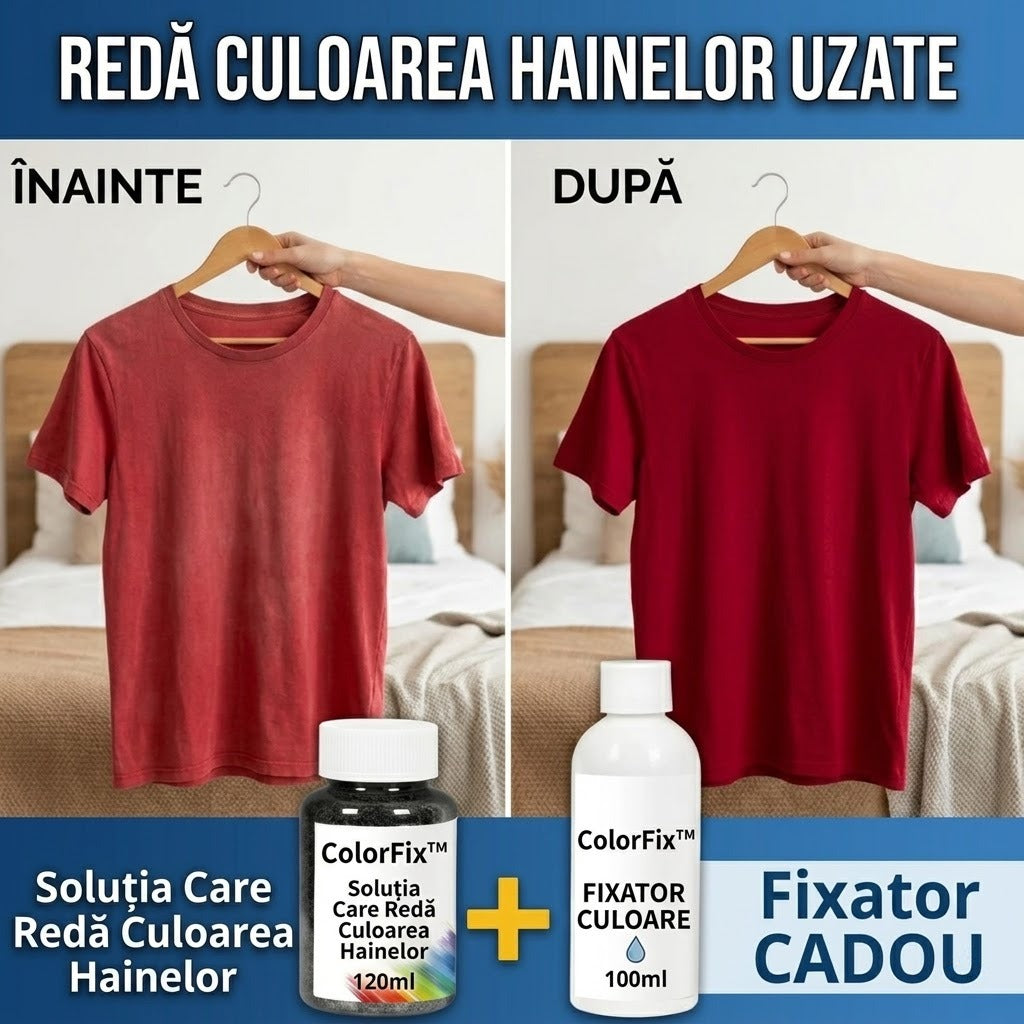 ColorFix™ - Soluția Pentru Haine Decolorate | FIXATOR CULOARE CADOU