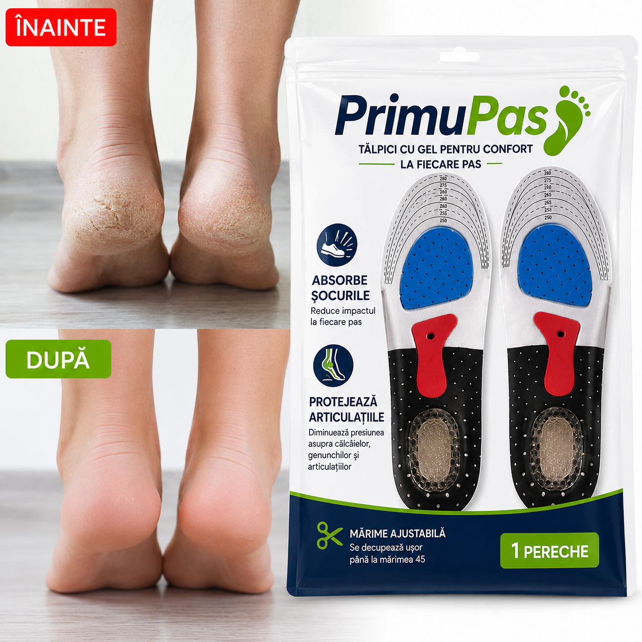 PrimuPas™ - Tălpici pentru Confort la Fiecare Pas 1+1 (2 perechi)