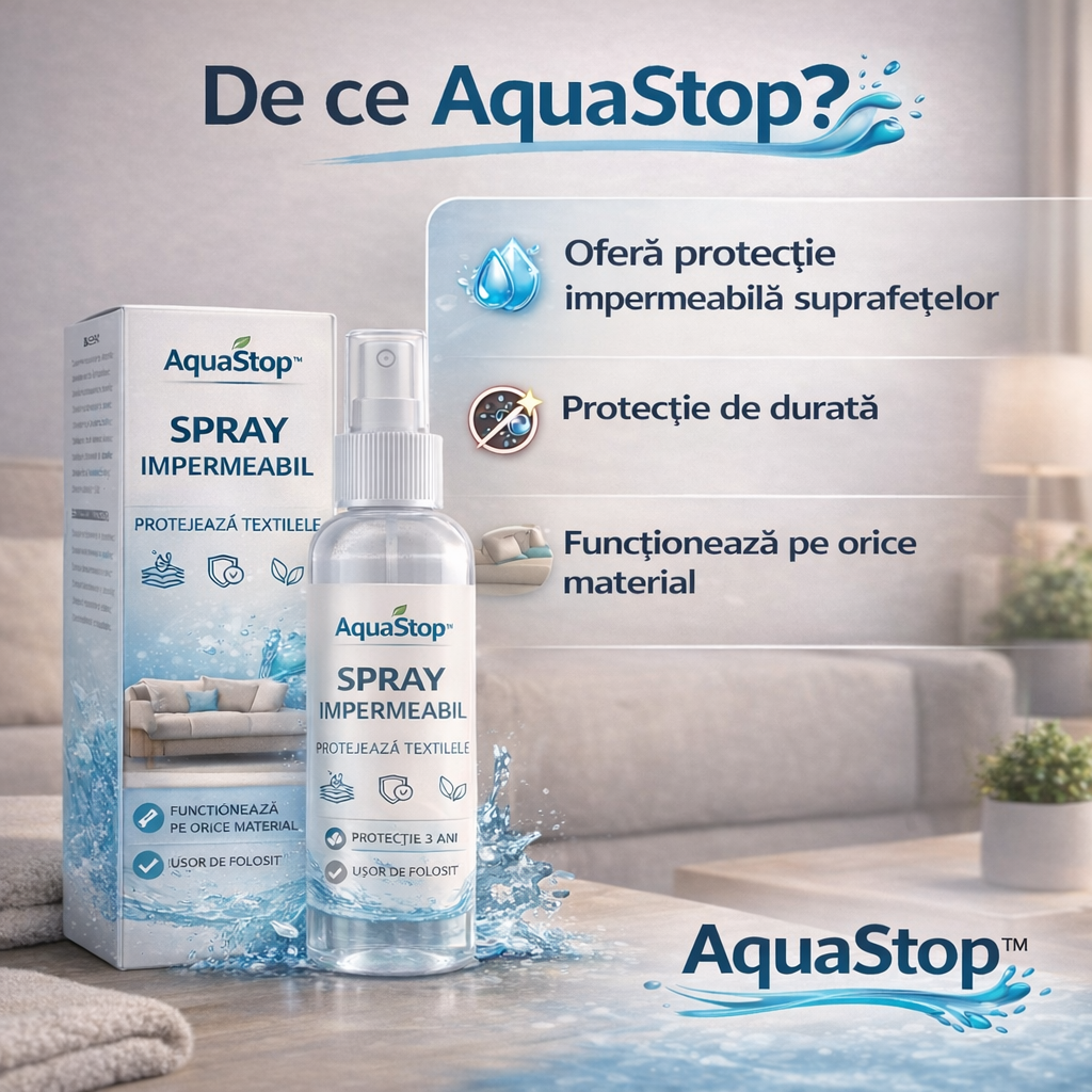 AquaStop™ – Sprayul care face textilele impermeabile
