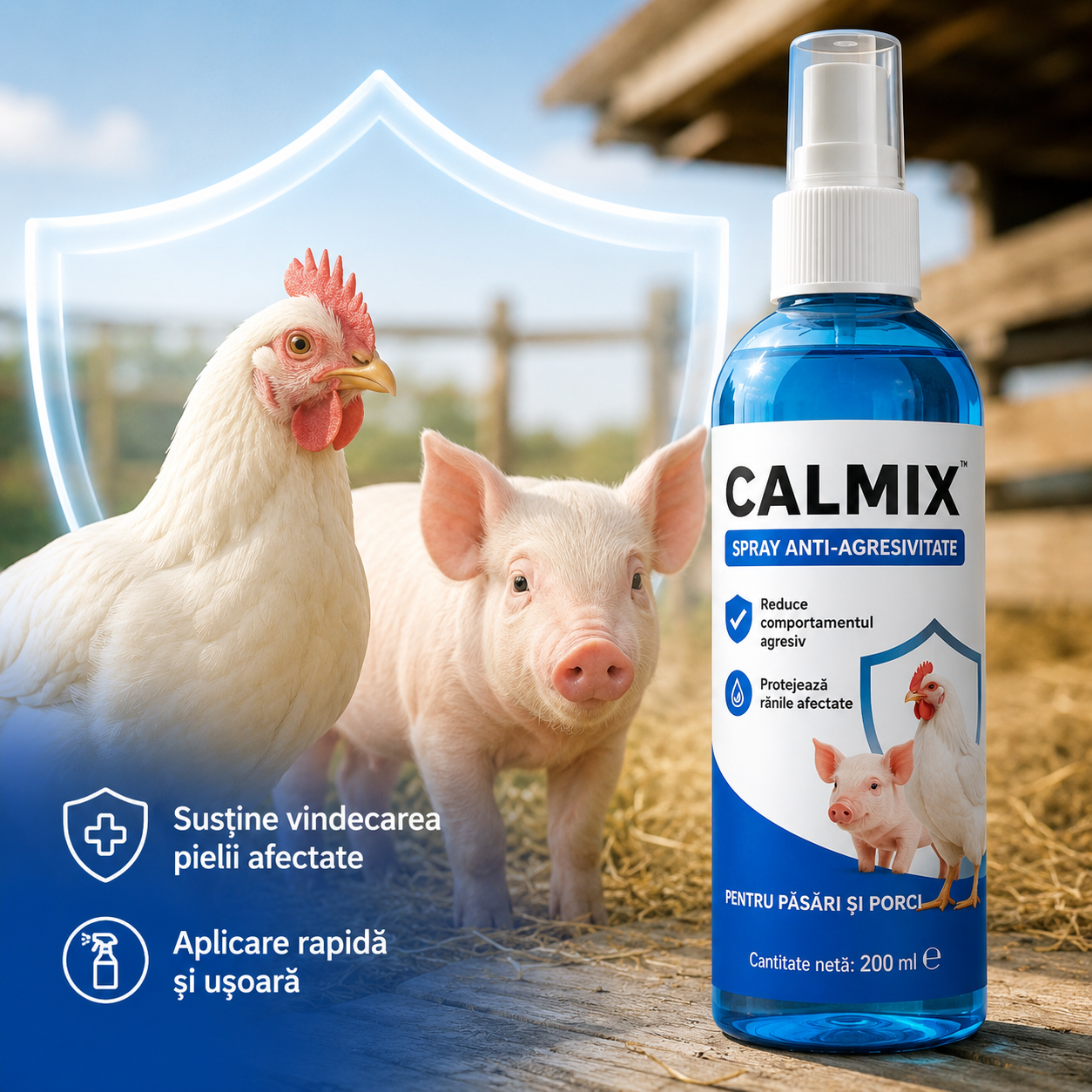 Calmix™ - Spray-ul Pentru Ticuri Nervoase la Porci și Păsări