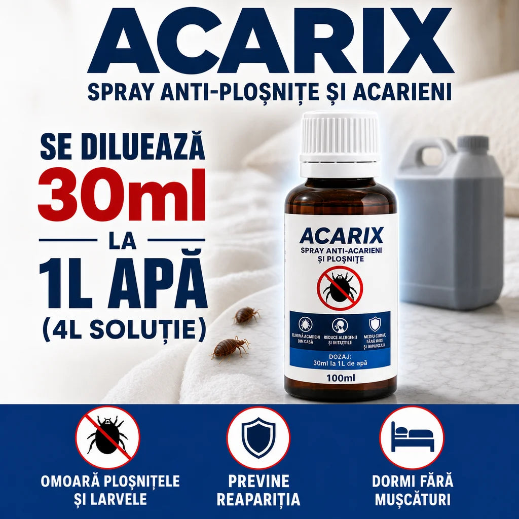 Acarix™ - Spray Anti-Ploșnițe și Acarieni