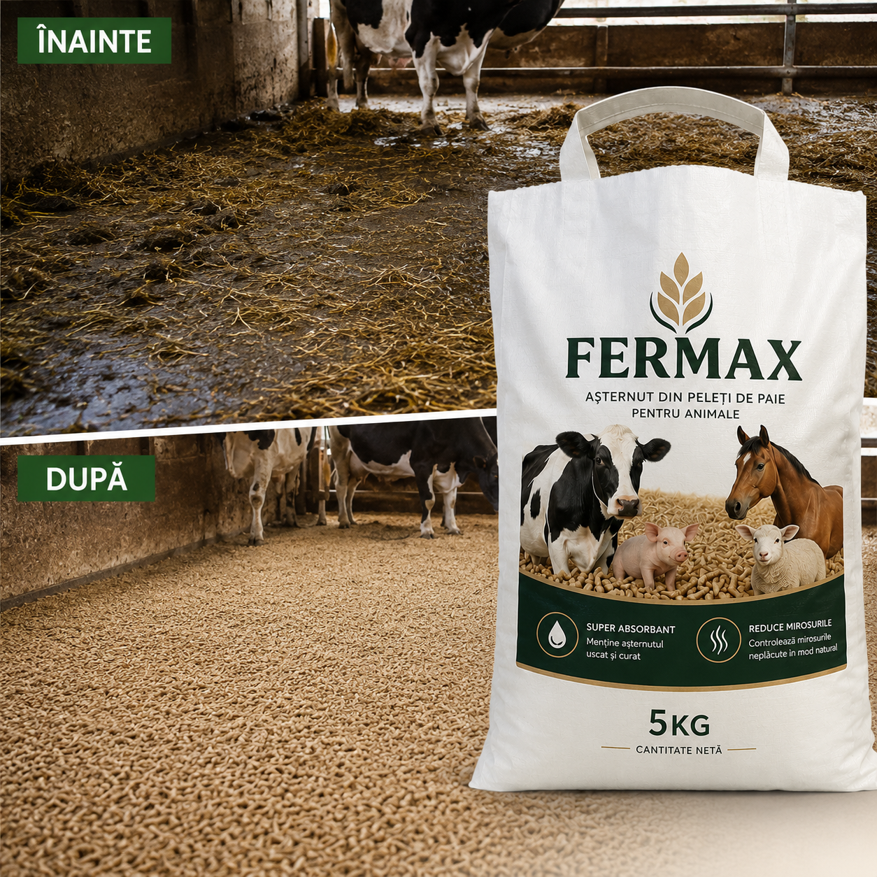 Fermax™ - Așternut premium din peleți pentru animale (5 kg)