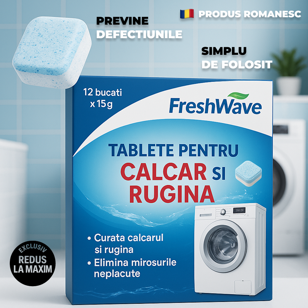 FreshWave™ – Tabletele de curățare a mașinii de spălat