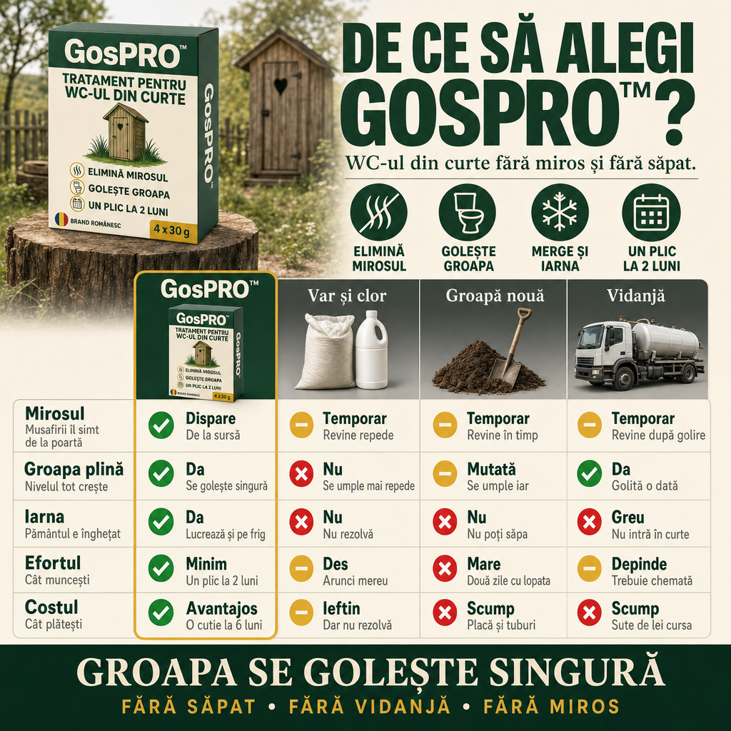 De ce să alegi GosPRO - tabel comparativ