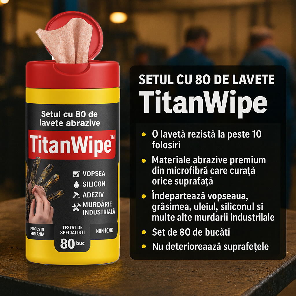 Setul cu 80 de lavete abrazive - TitanWipe™