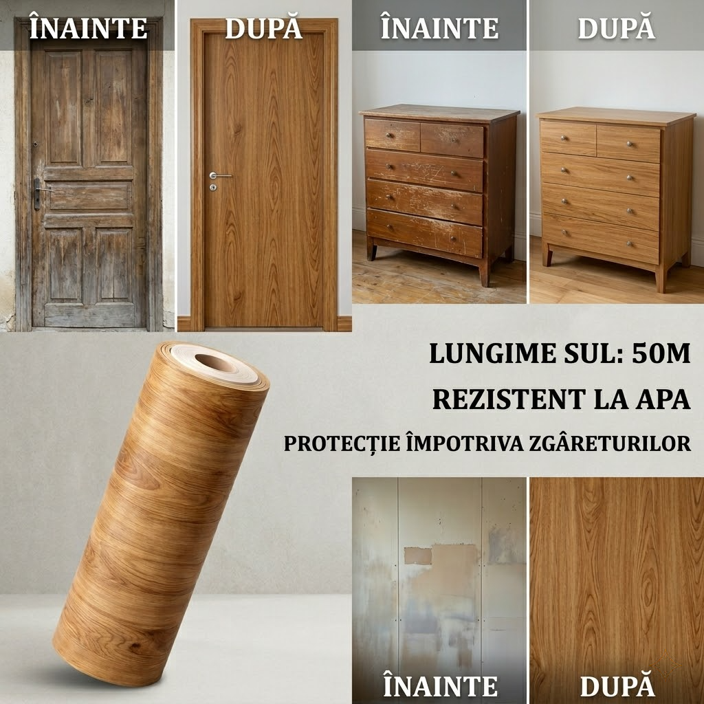 Woodie™ - Folie Autocolantă cu Textură din Lemn