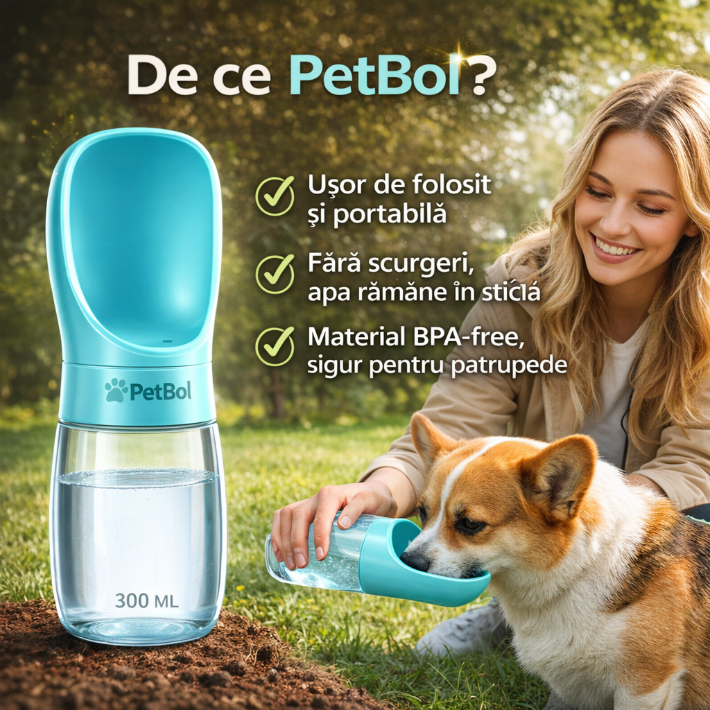 PetBol™ –  Bolul portabil de hidratare al animăluțelor