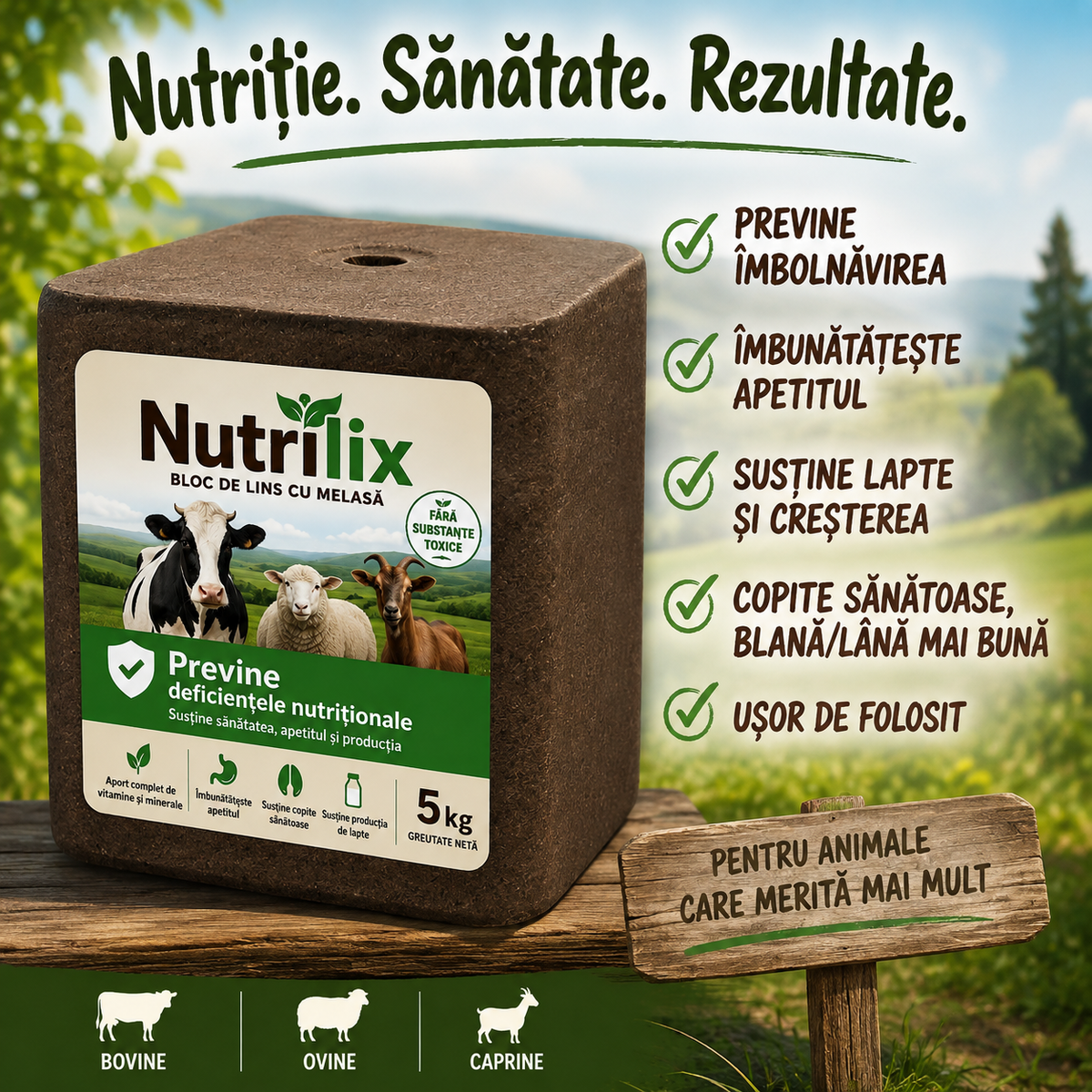 Nutrilix™ - Bloc Nutritiv din Melasă Pentru Animale
