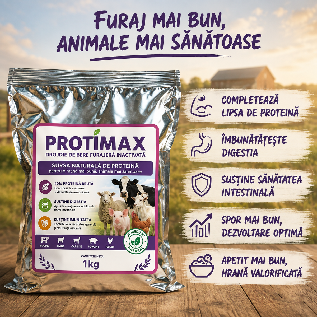 Protimax™ - Drojdie Furajeră pentru Animale